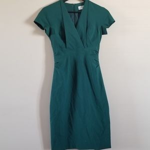 MM Lafleur wool spandex sheath dress green size 0